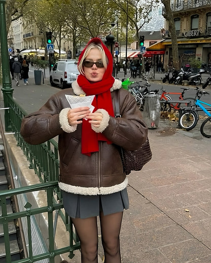 Bufanda tejida cereza ★