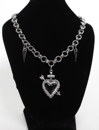 Collar de corazón Cupido negro