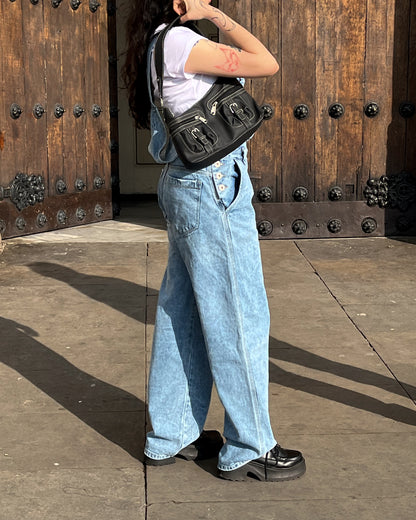 Overol de Jean Baggy Barrel baby blue
