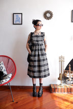 Vestido Tessa de cuadros N&B