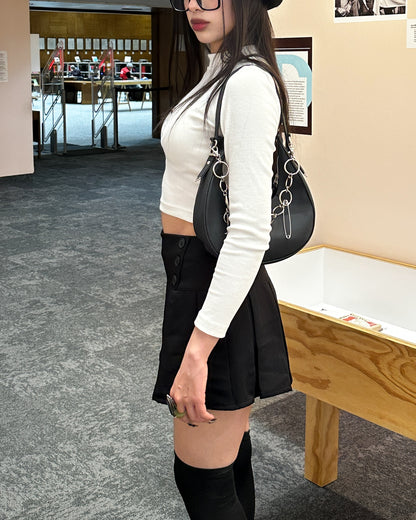 Falda pliegues Liv negra