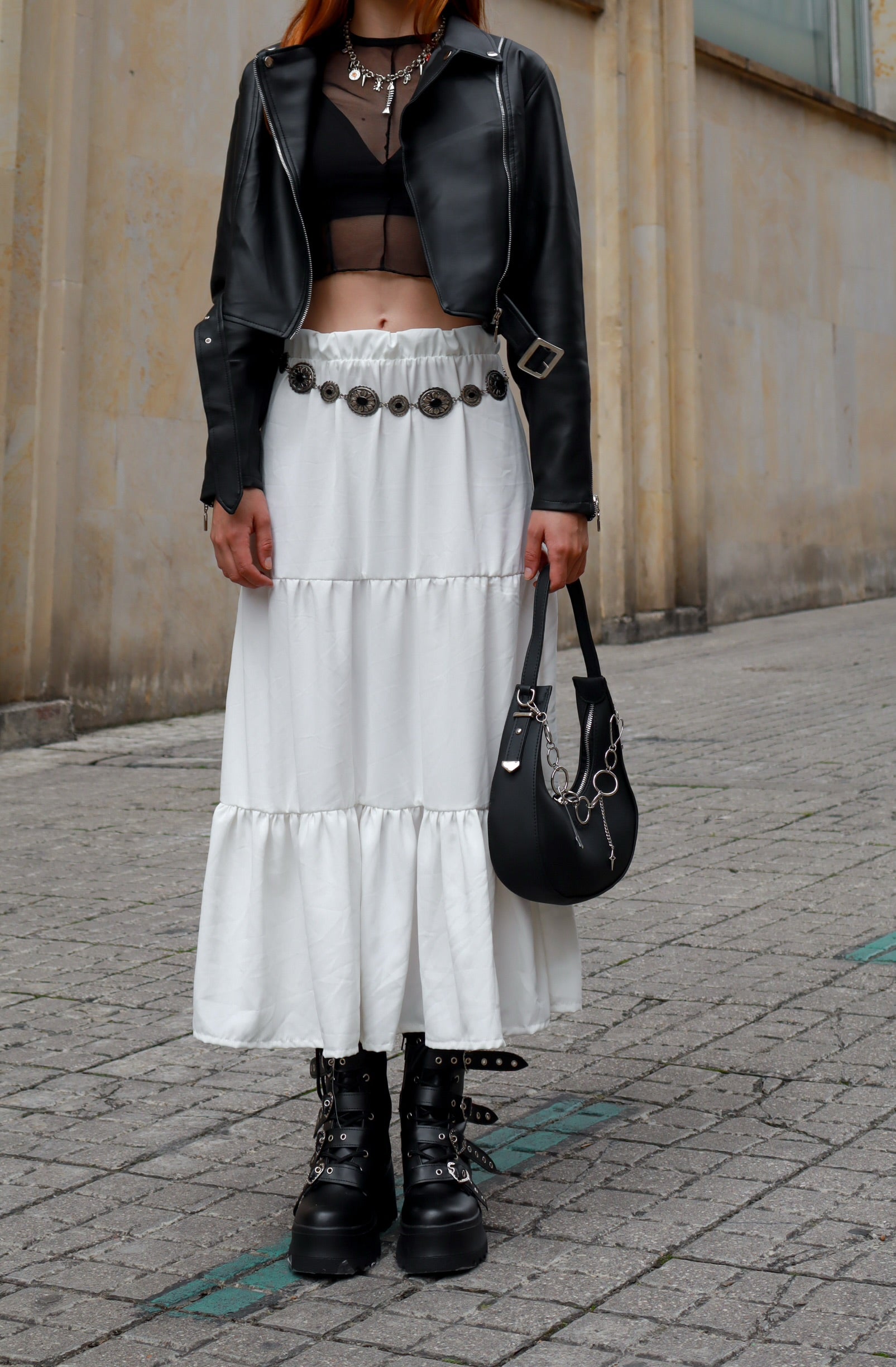 Falda larga Witchy blanca