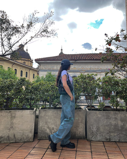 Overol de Jean Baggy Barrel azul medium