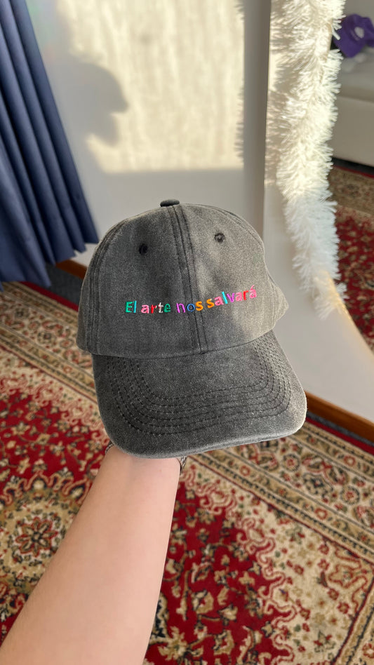 Gorra 'el arte nos salvará' negra