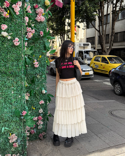 Falda larga Carrie cream