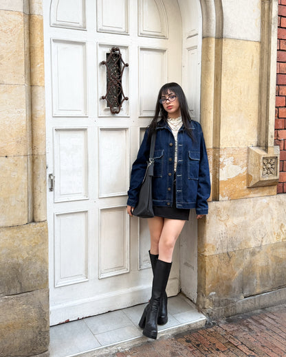 Chaqueta de jean cargo azul profundo 🦋
