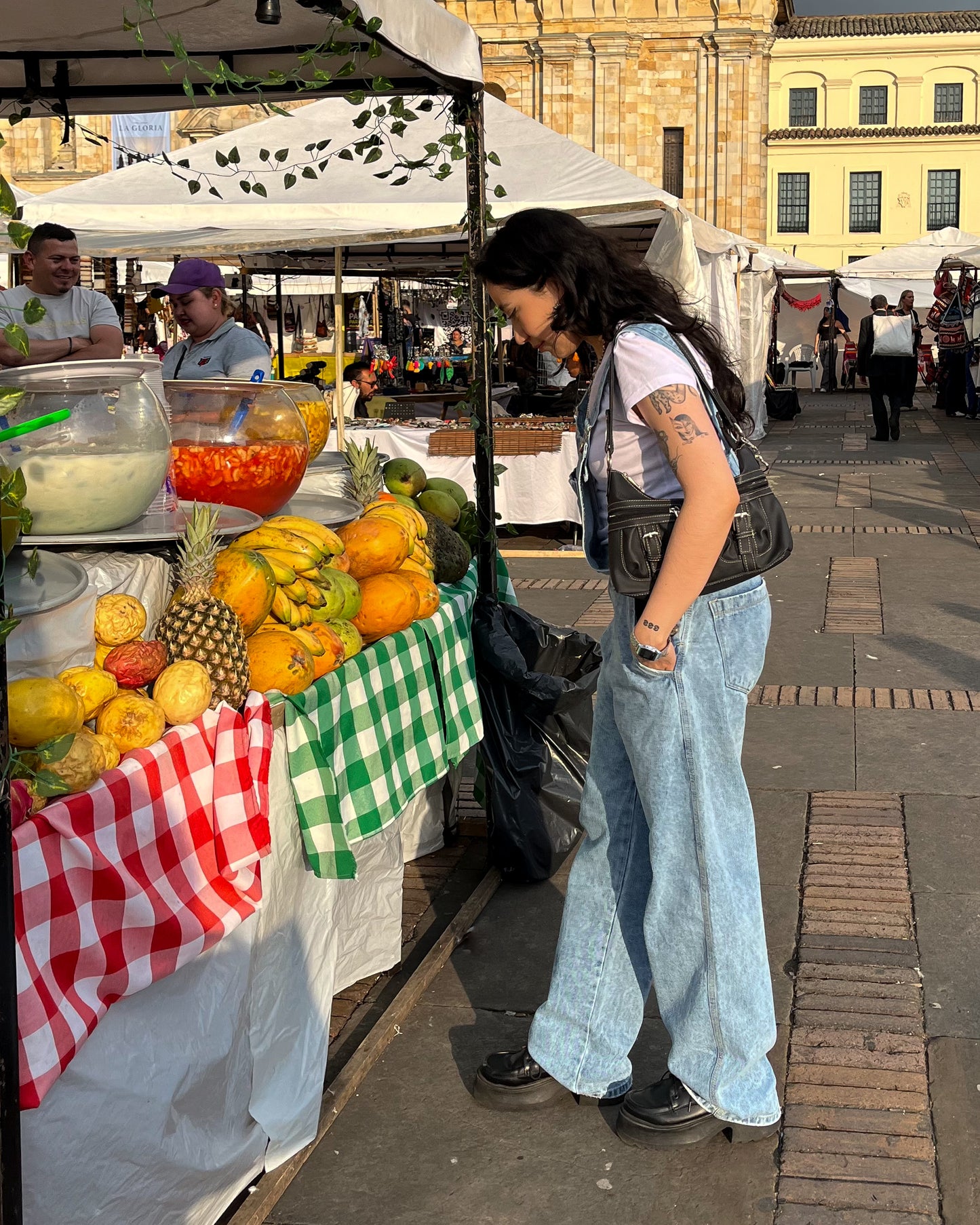 Overol de Jean Baggy Barrel baby blue