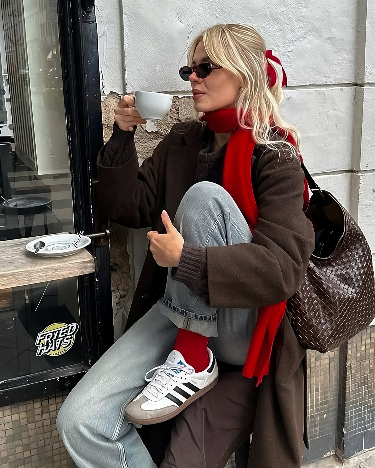 Bufanda tejida cereza ★