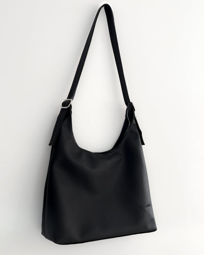 Tote bag de cuero negro