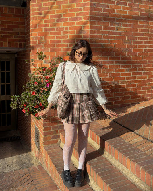 Falda pliegues Liv cuadros rosita