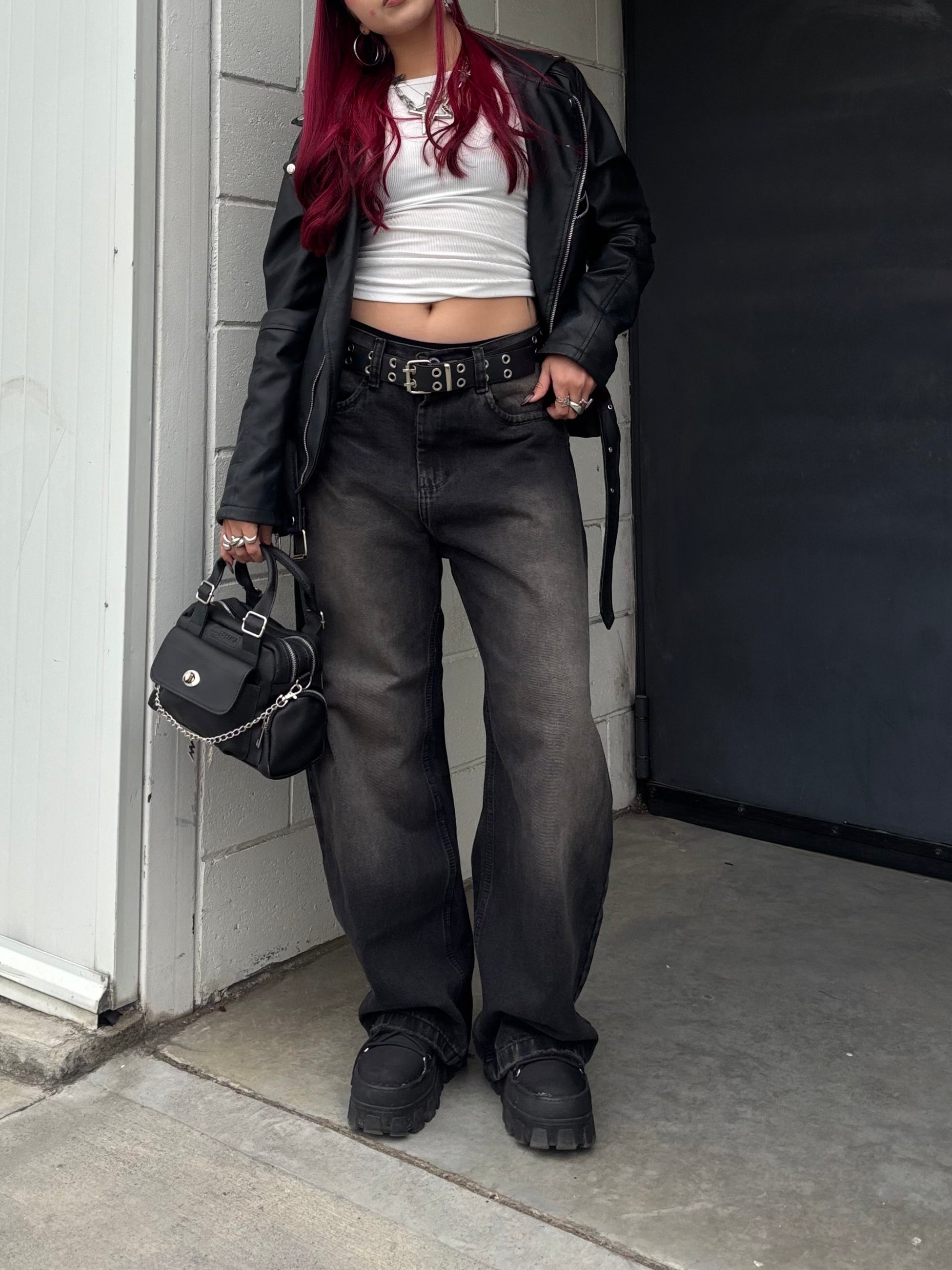 Jean Extra Baggy negro lavado