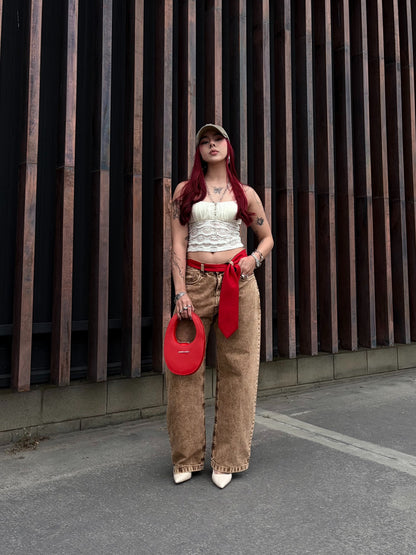 Jeans Baggy Barrel cobre acid wash