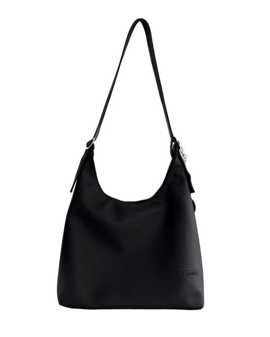 Tote bag de cuero negro