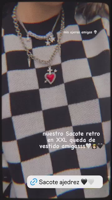 Sacote Retro tejido de ajedrez