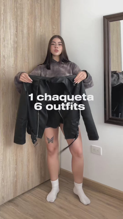Chaquetón Arabella negra CON CINTURON