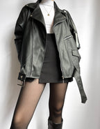 Chaquetón Arabella negra CON CINTURON