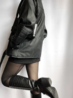 Chaquetón Arabella negra CON CINTURON