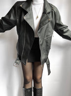 Chaquetón Arabella negra CON CINTURON